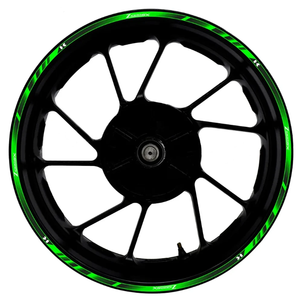 For Kawasaki Ninja Z1000 Z1000SX 17 Inch Motorcycle Front Rear Decal Wheel Hub Waterproof Reflective Rim Stickers