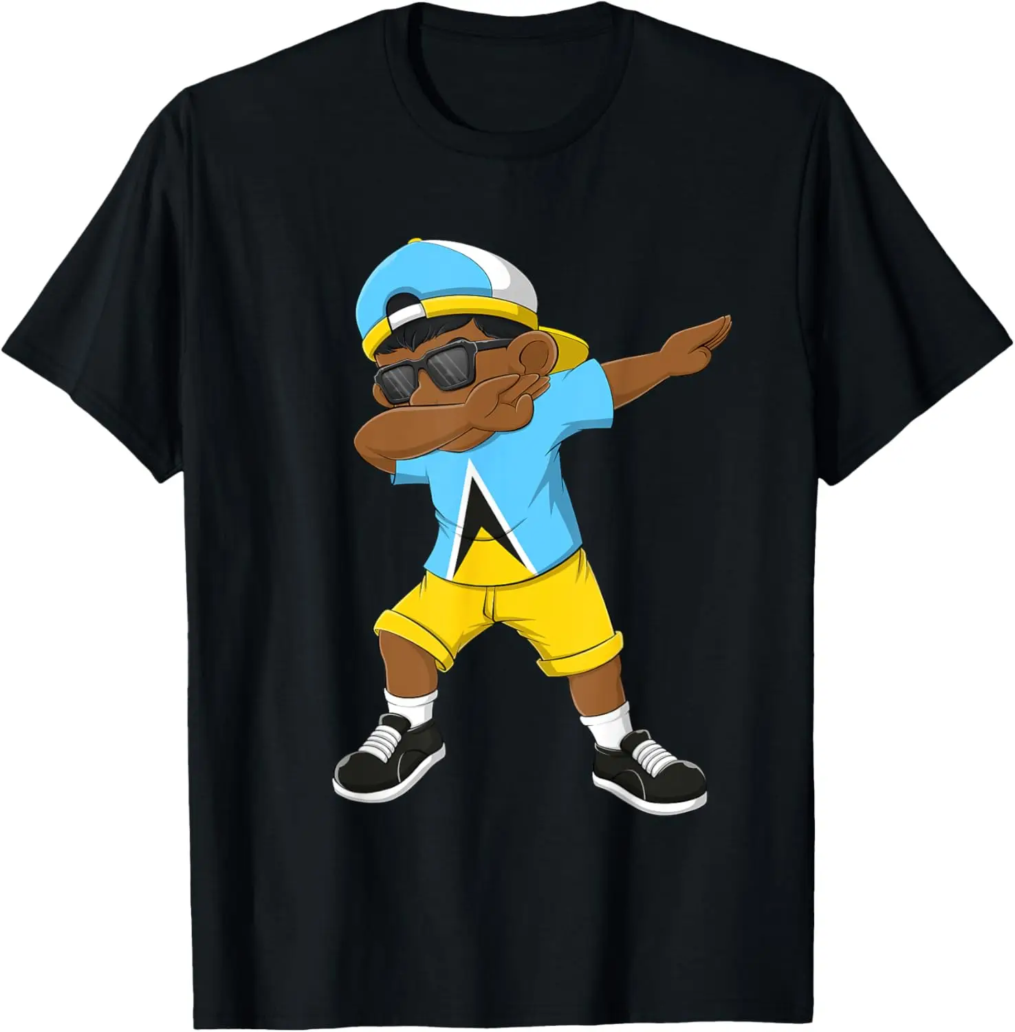 Dabbing Boy Saint Lucian Saint Lucia Flag Kids Dab Dance T-Shirt