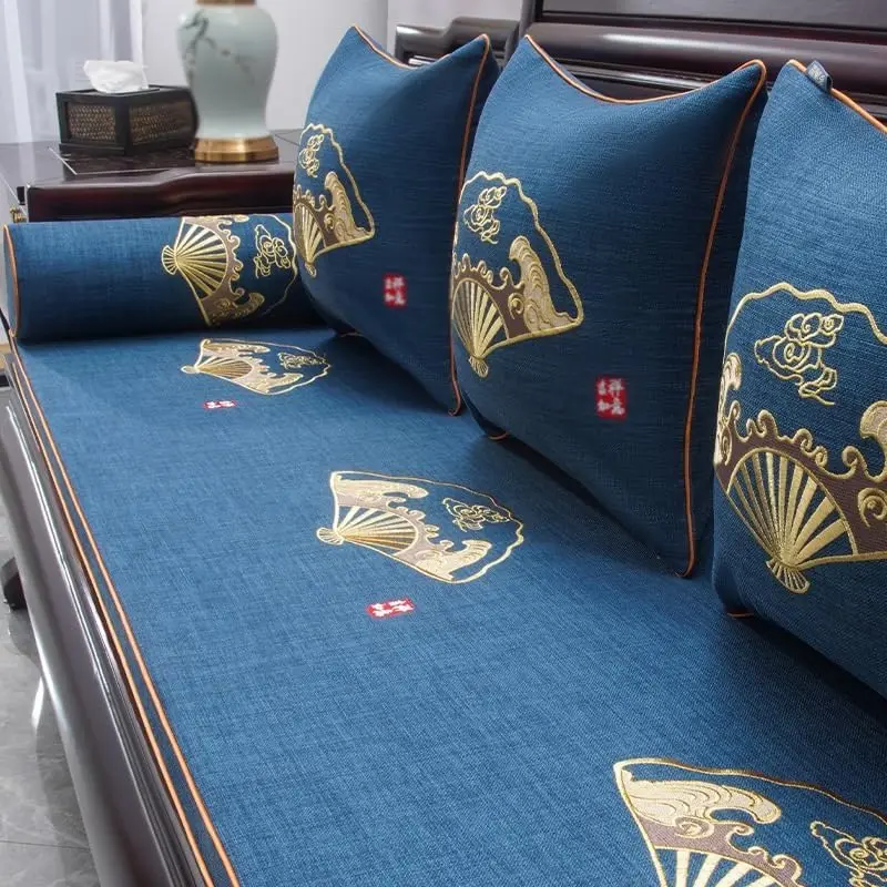 Sofa Furniture Cushion Chinese Sofa Cushion Cover Four Seasons General Purpose is Not Easy to Slip(60 * 60 * 5cm)