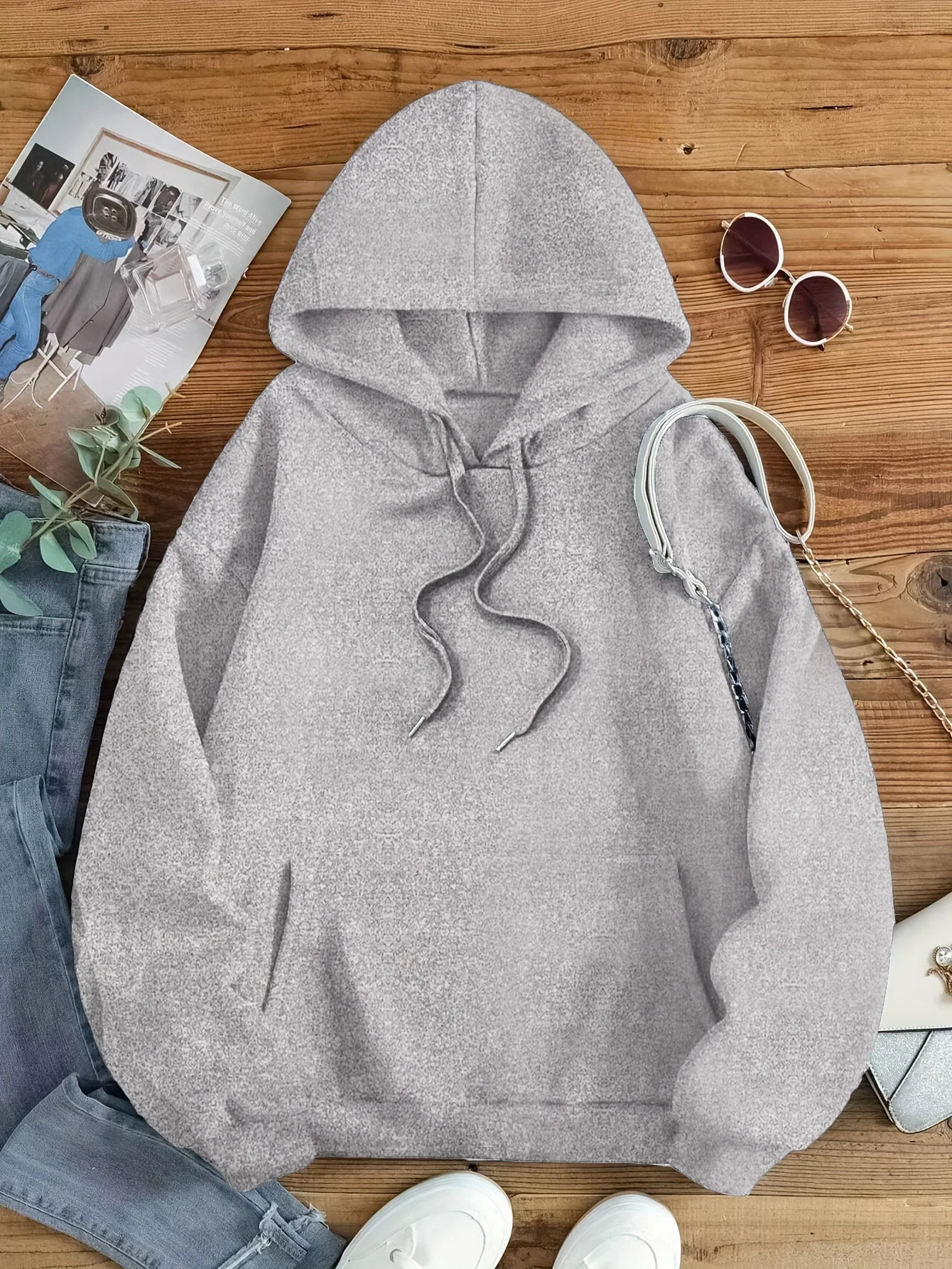 Cozy & Stylish Plus Size Women's Hoodie with Unique Horror Print Casual Pullover Machine Washable