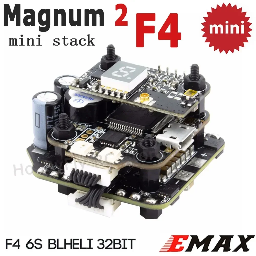 EMAX Mini Magnum 2 F4 35A Flytower 20x20mm, MPU6000 2-6S BLHeli_32 4in1 ESC+F4 FC OSD VTX Stack for FPV RC Drone