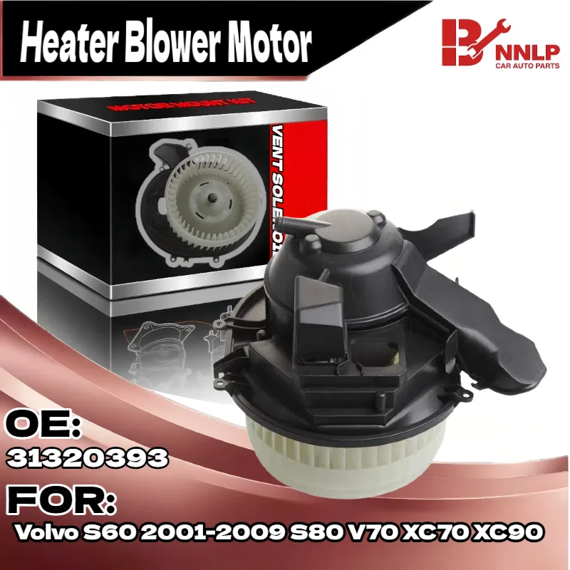 

For A/C Heater Blower Motor w/ Fan Cage for Volvo S60 01-09 S80 99-06 V70 XC70 XC90 31320393