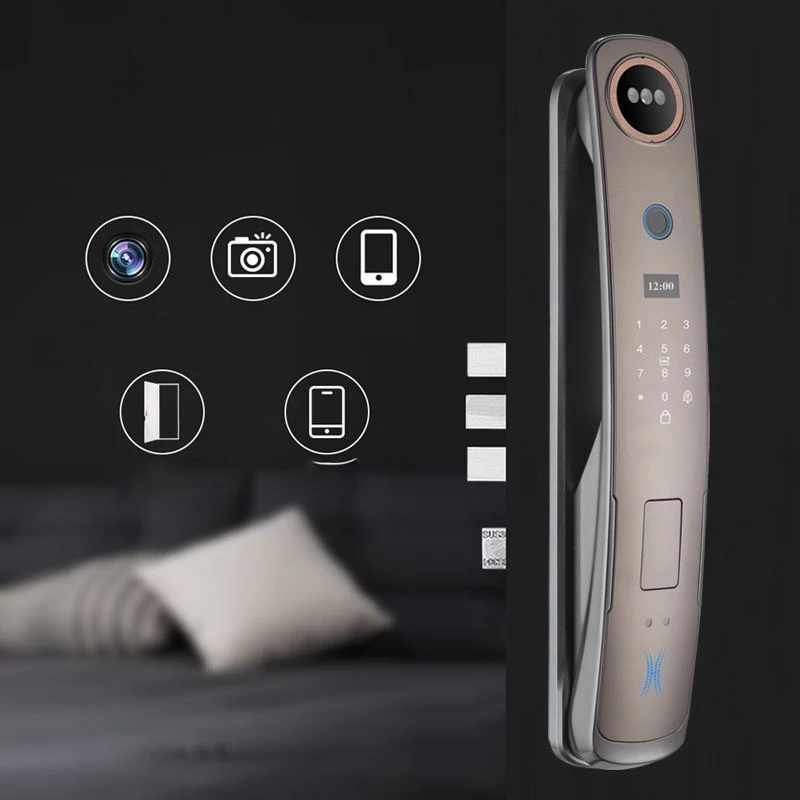 EGFirtor APP Face Recognition Fingerprint Smart Electronic Password Home Gate Door Lock With Cylinder