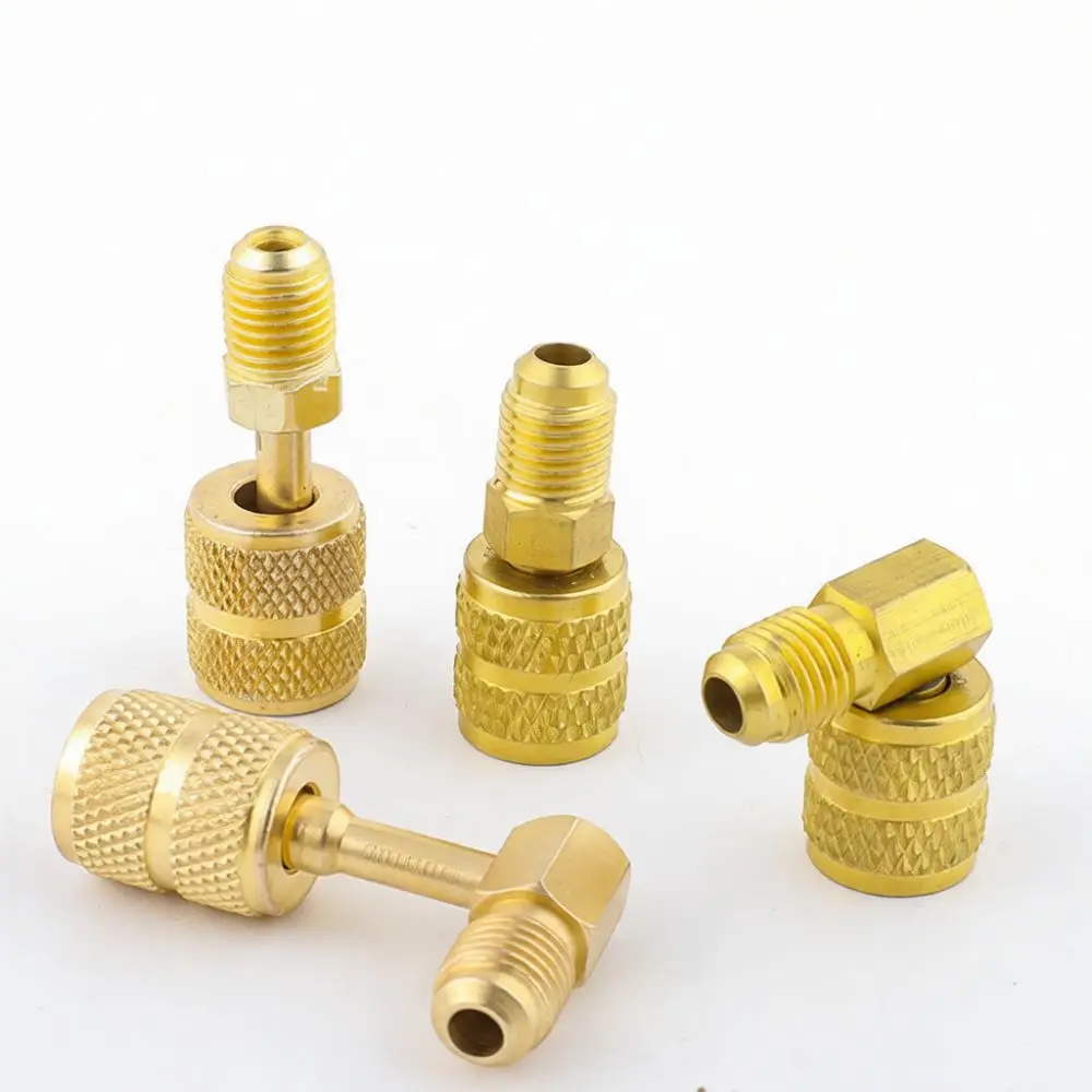 R410A HVAC Charging Hose Adapter Copper Conversion Fitting Air Conditioner Connector For Cooling Pipe Service