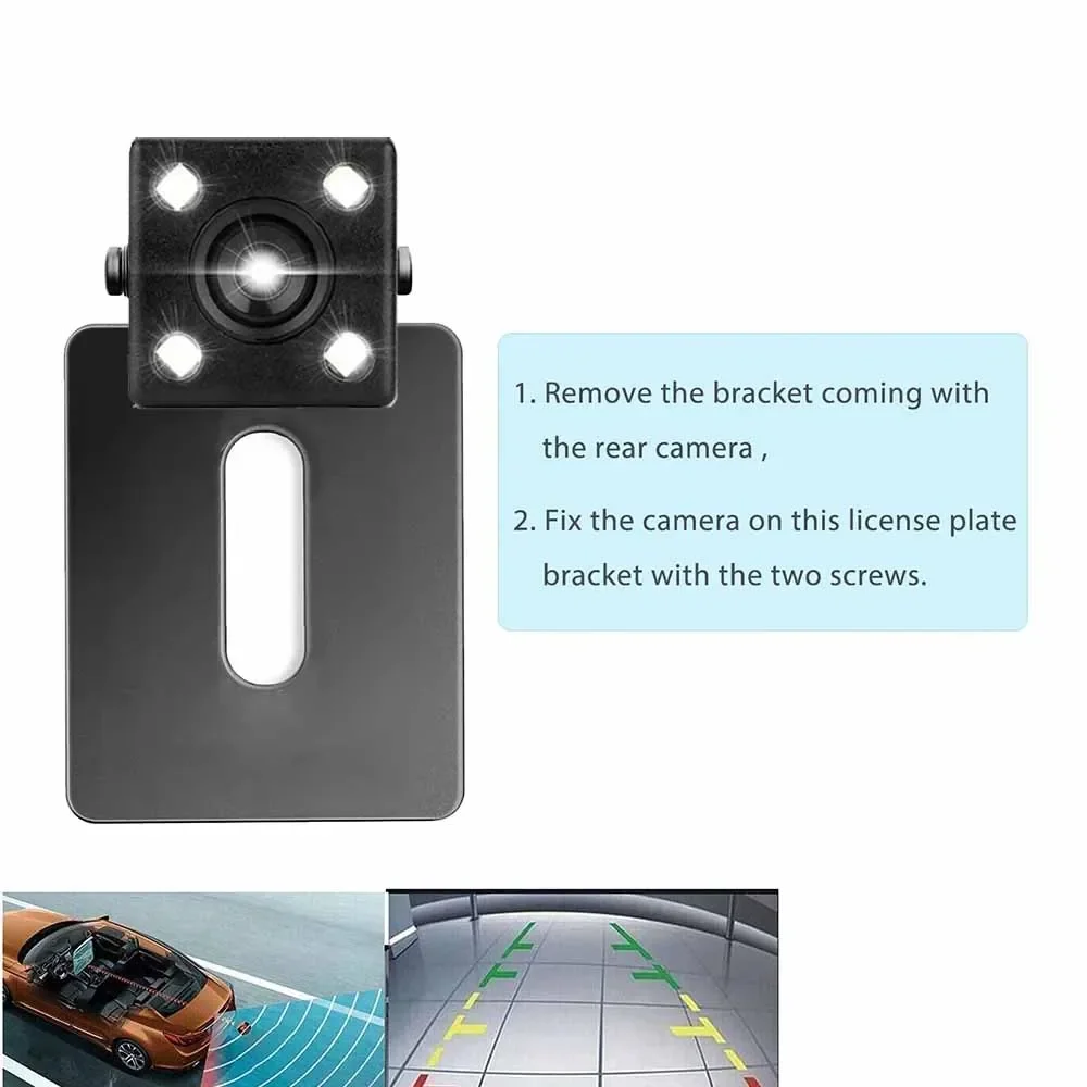 Backup Camera Car Rear View Camera License Plate Holder Bracket Mount Universal