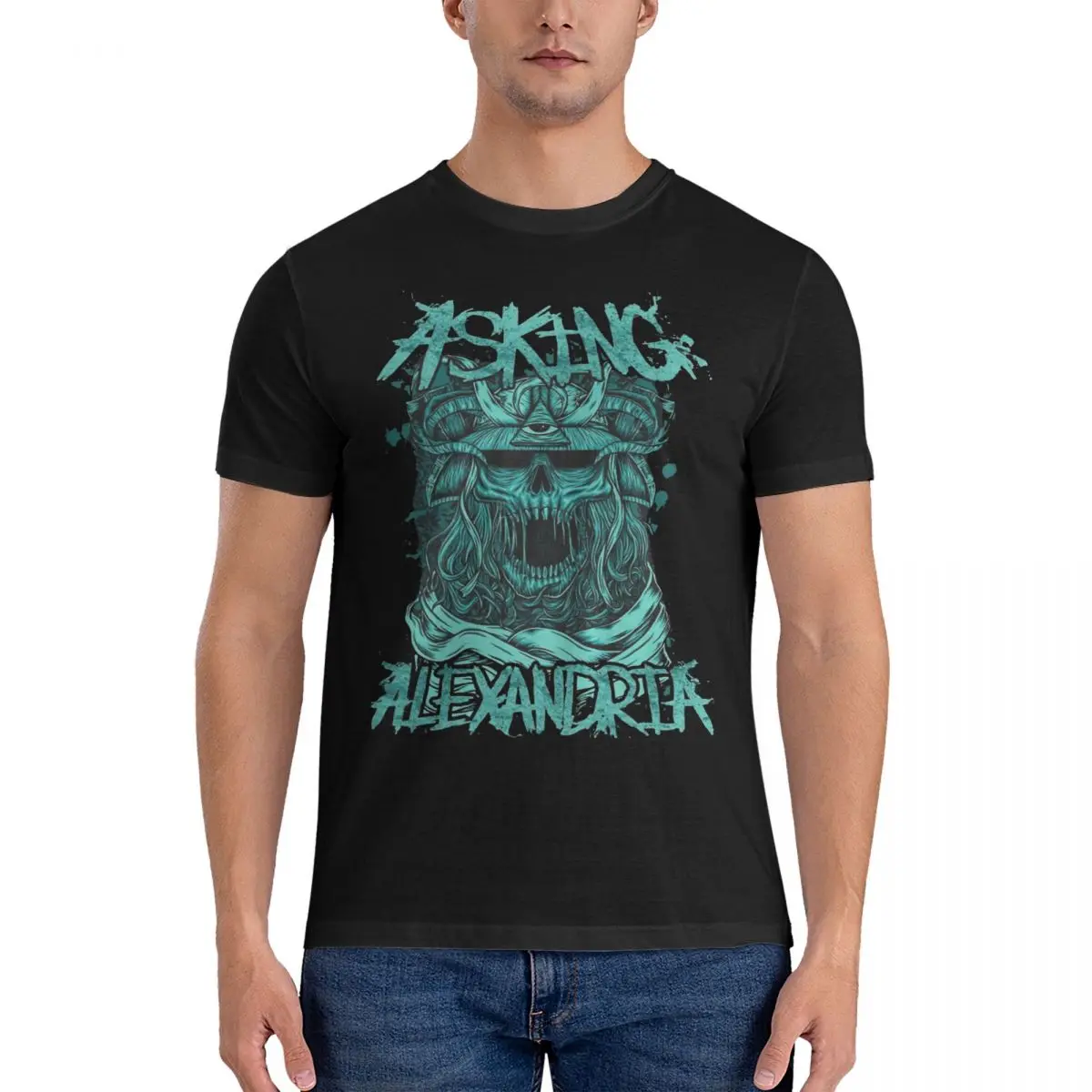 Jumbo Heavy Metal T Shirts Men 100% Cotton Fashion T-Shirts Crew Neck Asking Alexandria Tee Shirt Short Sleeve Tops Printing