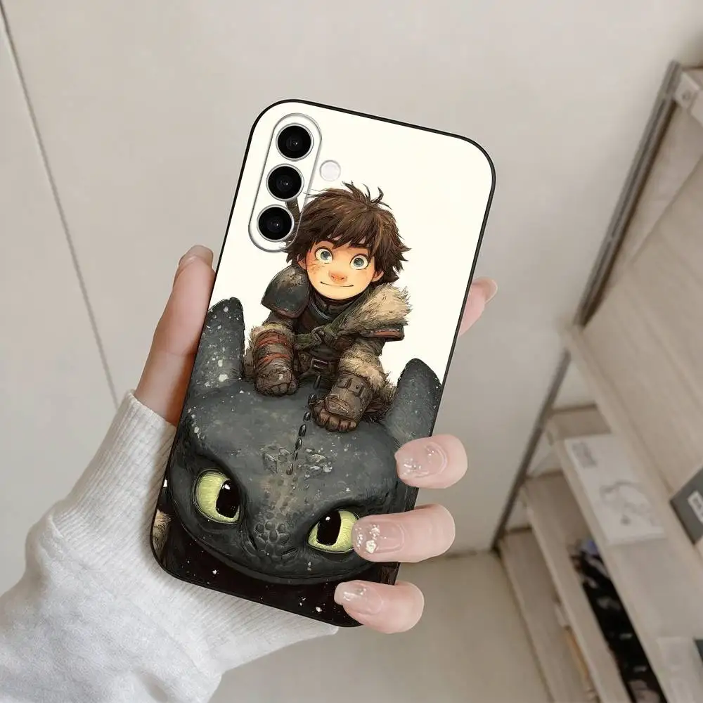 Cartoon T-Toothless-D-Dragon  Phone Case Black Silicone Soft For Samsung Galaxy A73,A72,A71,A70,A53,A52,A51