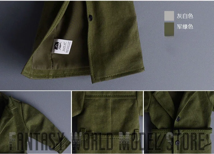 06FS035 1/12 Skala Mężczyzna Żołnierz Mundur Wojskowy Brytyjski Modny Długi Płaszcz Ubrania Model Pasuje 6'' Action Toys Figurka Ciało Prezenty