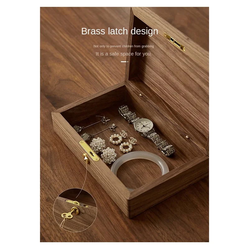 

【Today-Only!】Home Desktop Storage Box Walnut Vintage Solid Wood Item Cosmetic Jewelry Organizer