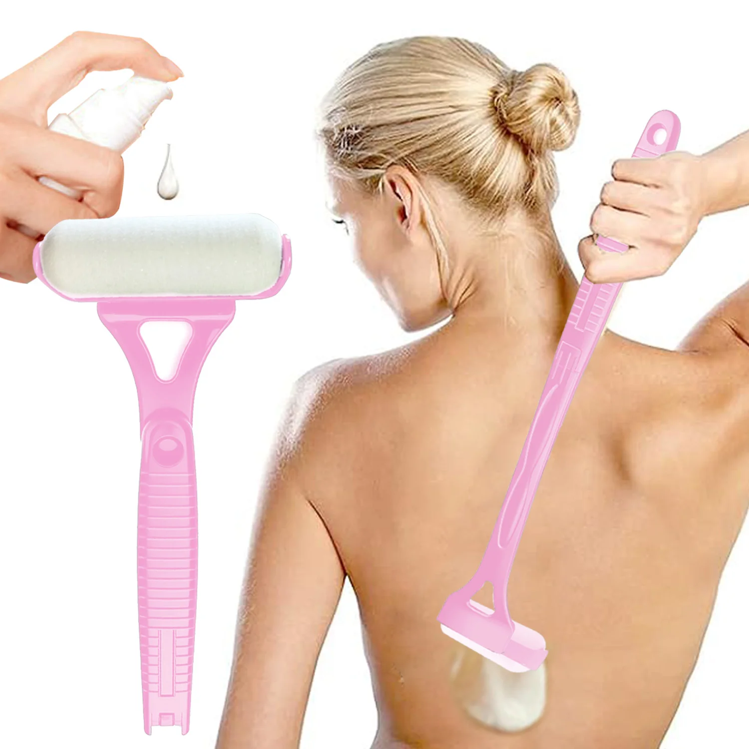 

Lotion Applicator Self Sunscreen Tanning Back Applicator Stick Portable Long Handle Foldable With Two Replacement Heads