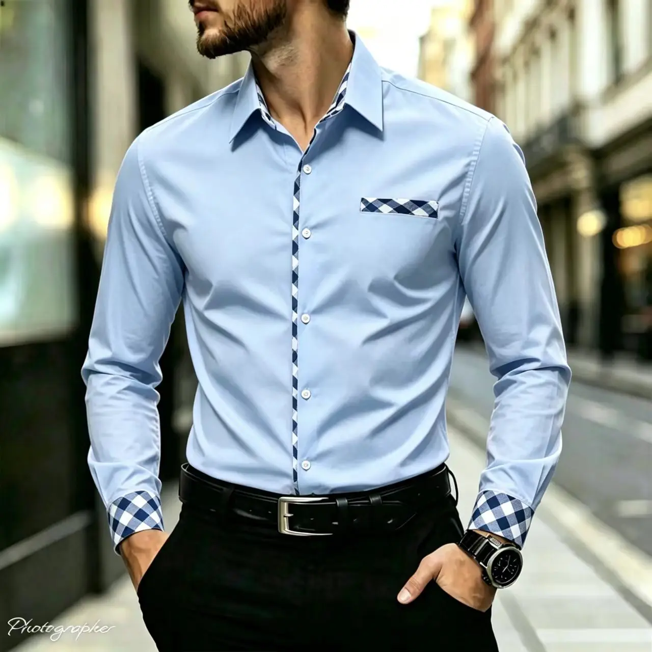 17 colors, men's formal long sleeved shirt, daily business casual clothing, high-end and elegant men's top, size XS-6XL。