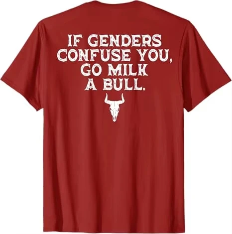 2026 New Cool If Genders Confuse You Go Milk A Bull T-Shirt Men's Graphic Tee