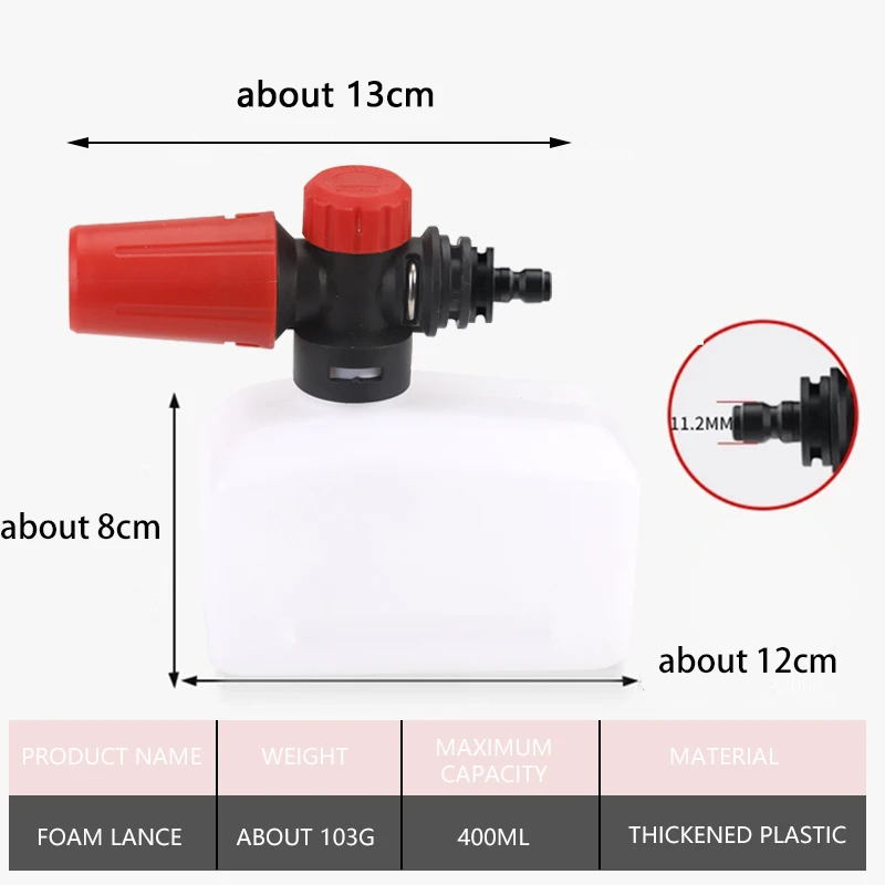 Lithium-ion Car Washer 1/4 Quick Connect Snow Foam Lance Washer Adjustable Spray Angle Foam Generator for Car Washing Cleaning