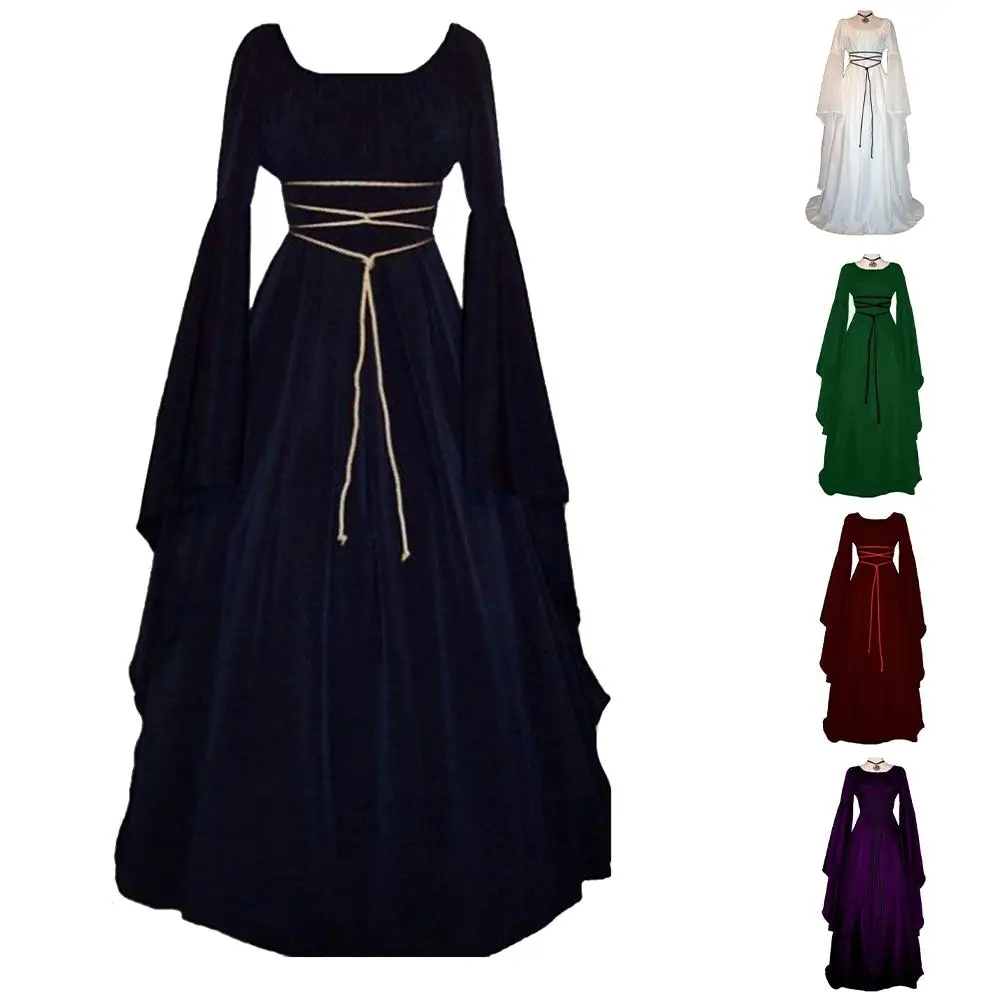 

Винтажное платье для женщин в стиле Ренессанс, доступные размеры S-XL, обхват груди 36,2-40,9 дюймов, костюм для вечеринок