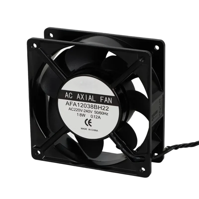 120mm AC Axial Fan 120x120x38mm Industrial Cooling for Server Cabinet Rack IP68 Waterproof Aluminum Frame Double Ball Bearing