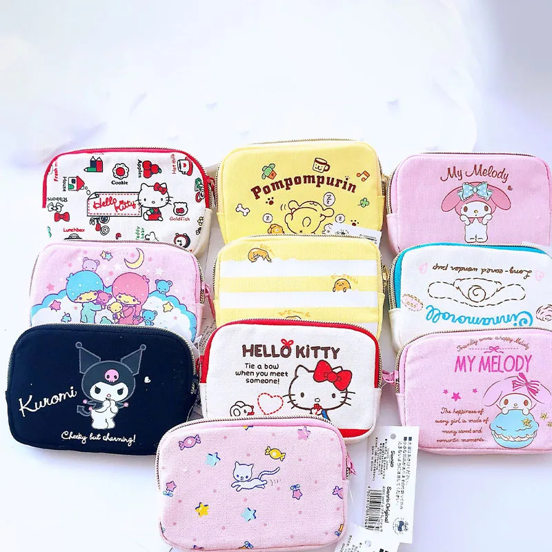 

Новинка Kawaii Sanrio аниме серия My Melody Cinnamoroll Kuromi Kitty холщовый кошелек для монет Монета мультяшная сумка для хранения детские подарки