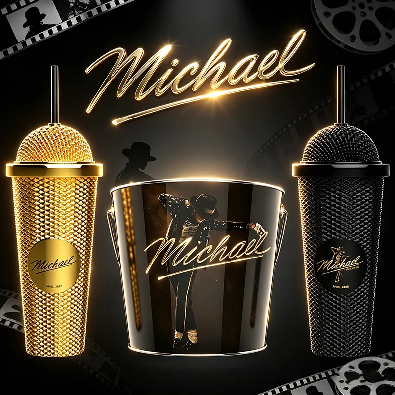 Nueva Botella de Agua de Michael Jackson con Pajita, Decoraciones para Fiestas, Cubo para Palomitas, Artículos de Fiesta de Moda, Decoraciones, Regalos de Cumpleaños