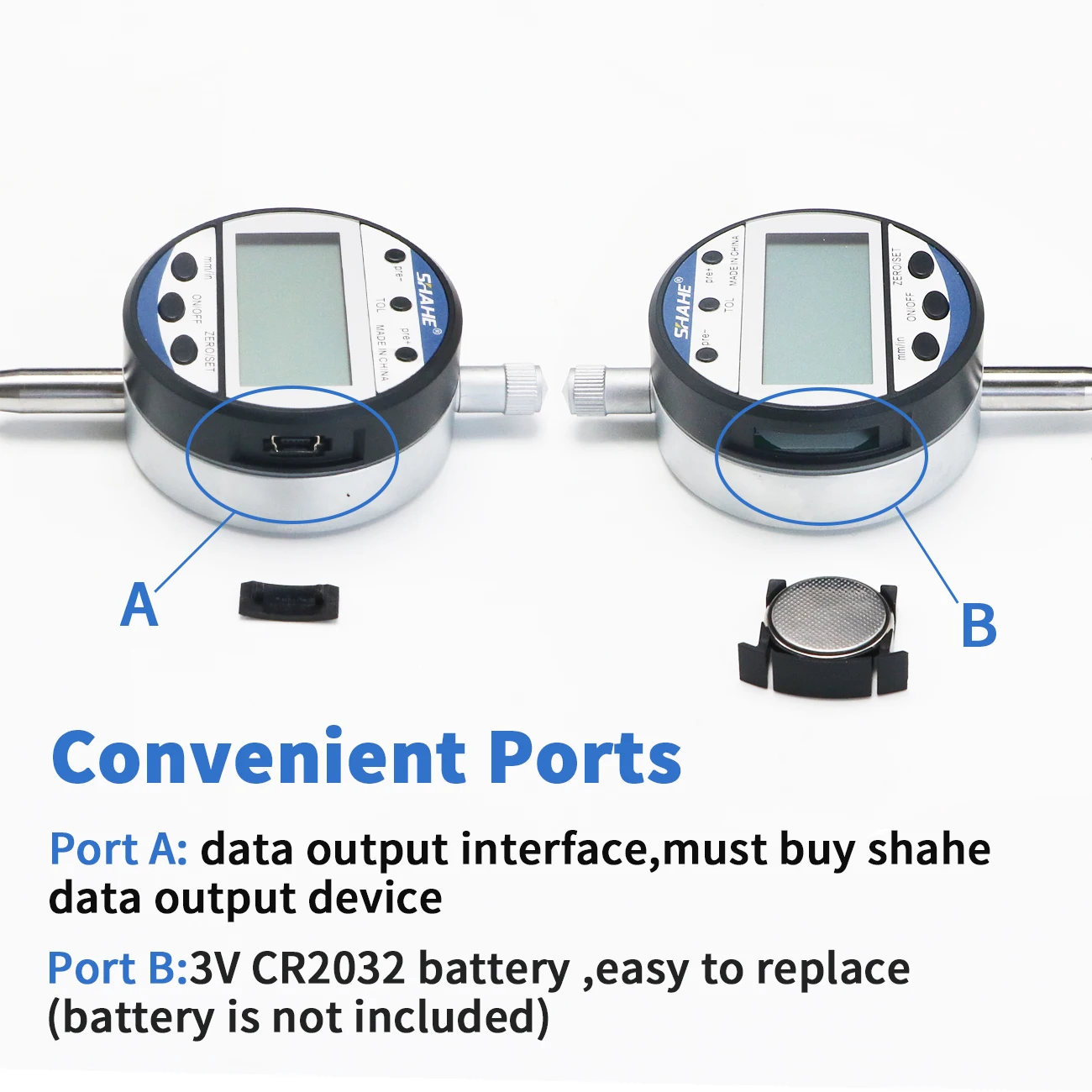 SHAHE New Type Indicator 0-12.7/25.4 mm 0.01 mm Digital Dial Gauge Precision Measurement Tools Digital Dial Indicator