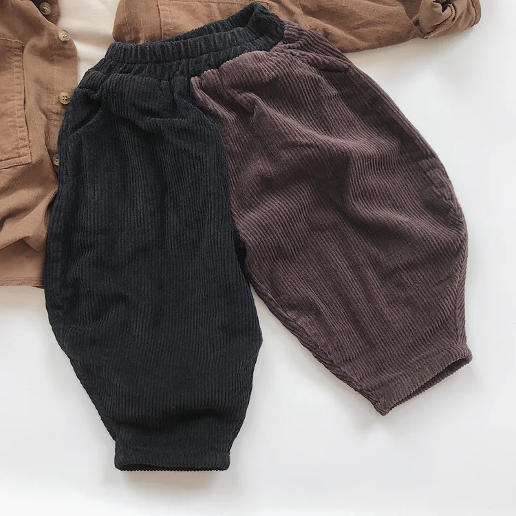 

Детские осенне-зимние брюки, новинка 2023 года, корейские модные тяжелые повседневные брюки на флисовой подкладке, теплые брюки для мальчиков и девочек