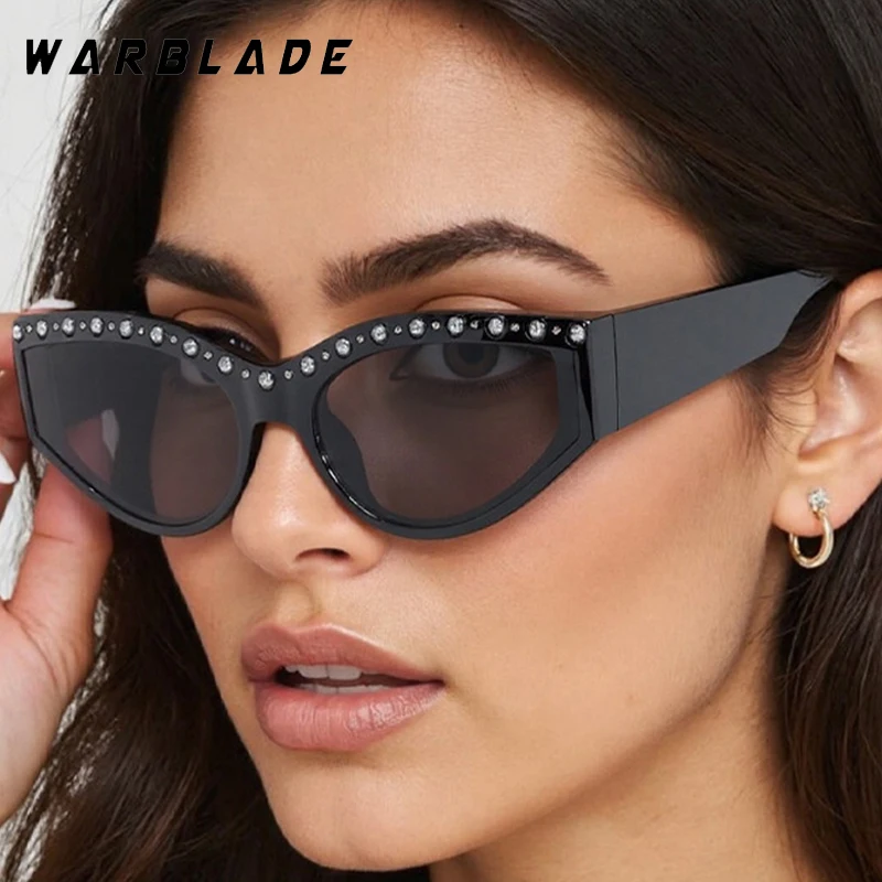 

Vintage Rhinestone Decorate Sexy Cat Eye Women's Sunglasses Brand Design Men Sunglass Travel Driving Luxury Eyewear Female UV400