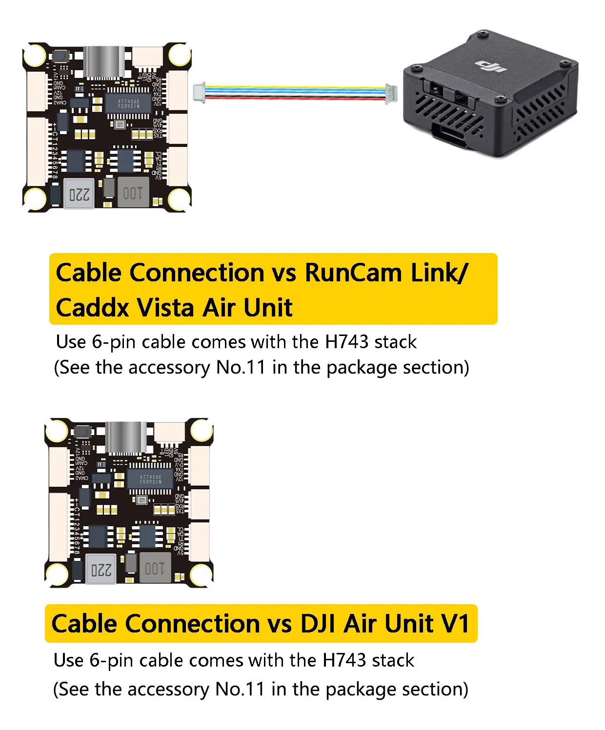 H743 Flugcontroller mit BetaFlight und Ardupilot Unterstützung, FC H743 Stack 12S 70A 4-in-1 ESC für 5-Zoll DJI RC FPV Freestyle Drohne DIY-Teil – Detail 18