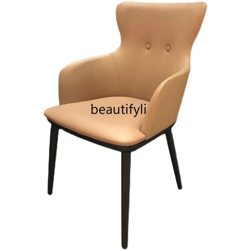 

Dining Chair Minimalist Italian Solid Wood Cafe Leisure Chair Reception Room Conference Chair Sales Department Designer