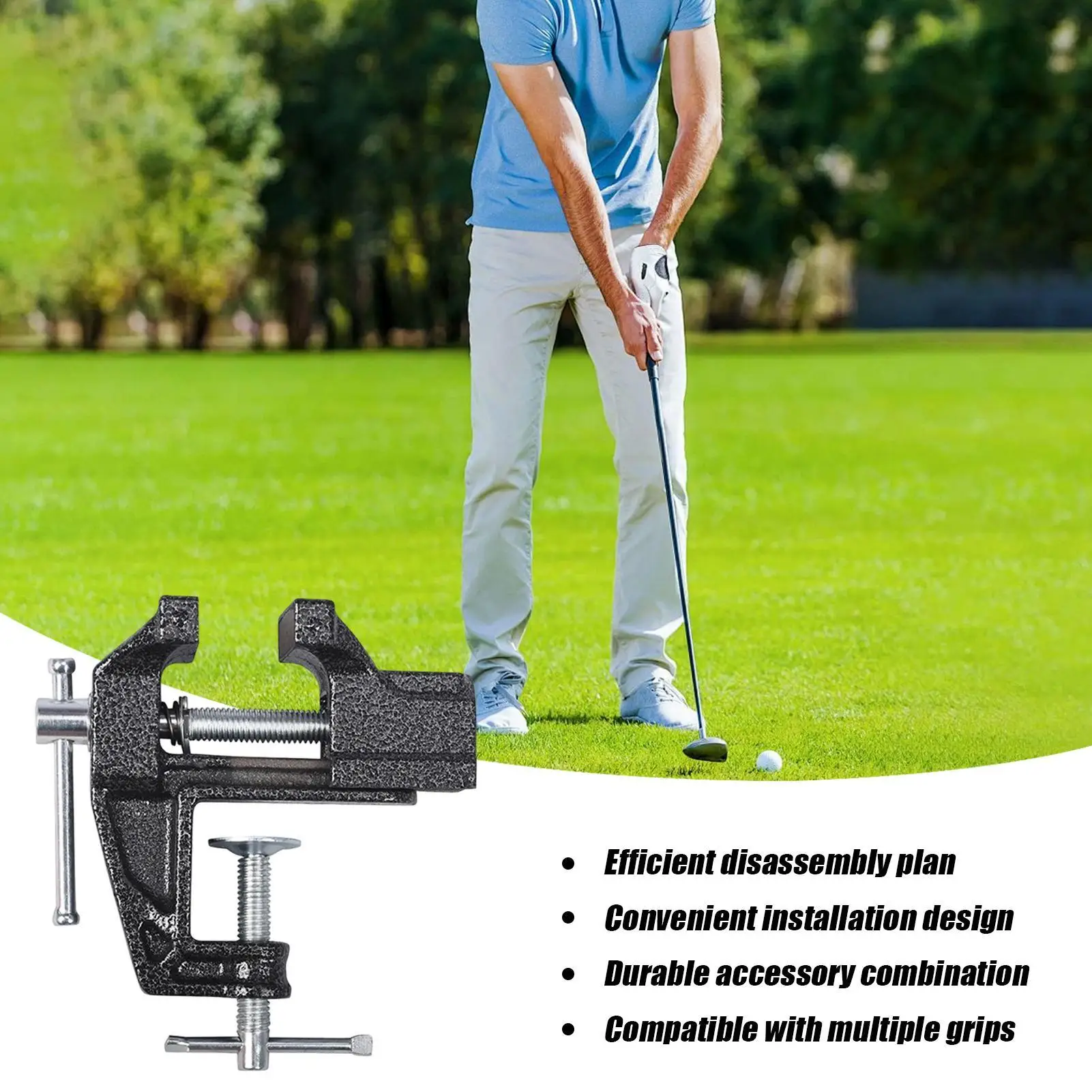 

Golf Grip Kit For Regripping 4 Pieces Golf Club Grip Vise Clamp Kit Portable Remover Tool Replacement Sleeve For Standard Carbon