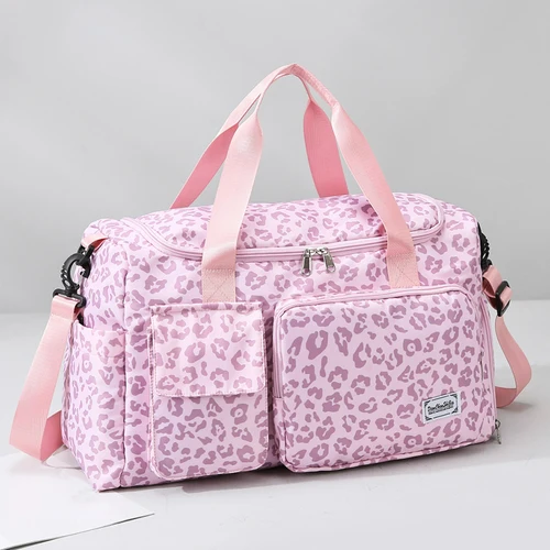 Bolsa de viaje con estampado de leopardo de moda, gran capacidad, múltiples bolsillos, bolsa deportiva y de fitness, bolsa de viaje, bolsa de almacenamiento, Etc.