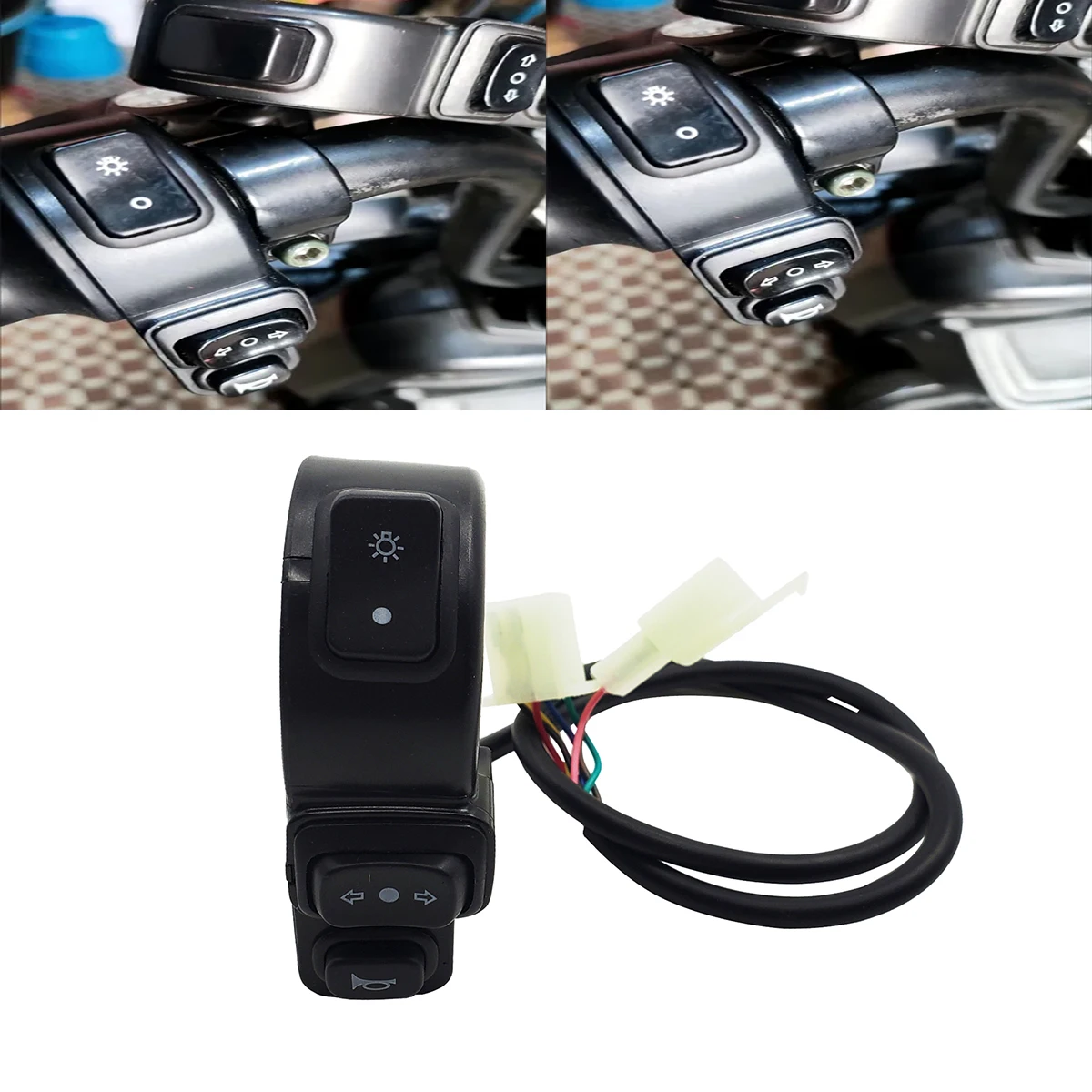 

ON/Off Control Switches 3-in-1 Light Horn Turn Motorcycle Head Light Turn Motorcycle Headlight Horn Turn