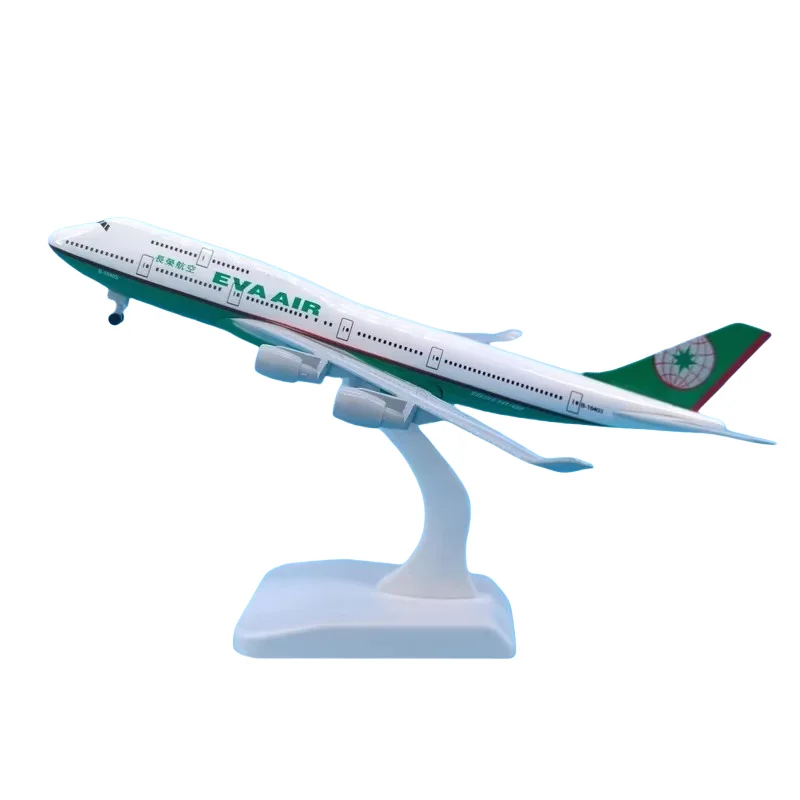 20cm Alloy B747 Evergreen Airlines Aircraft Model 747 Diecast Aircraft Model With Wheels Landing Gear Collections or Gifts