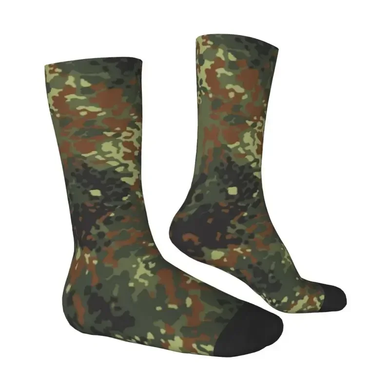 Flecktarn Camo Dress Socks Mens Womens Warm Funny Novelty Military Camouflage Crew Socks