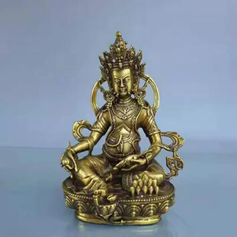 

Pure copper Tibetan Buddha, Yellow God of Wealth, Esoteric Double Cultivation Buddha statue ornament