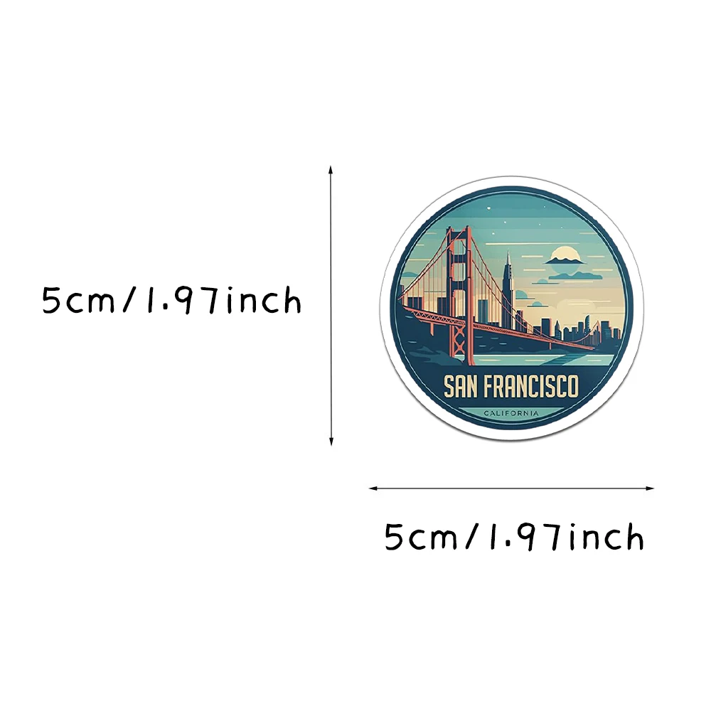 50/100PCS Creative World Landmark ส่วนบุคคลสติกเกอร์เคสโทรศัพท์ตกแต่ง DIY โน้ตบุ๊คถ้วยน้ําสติกเกอร์