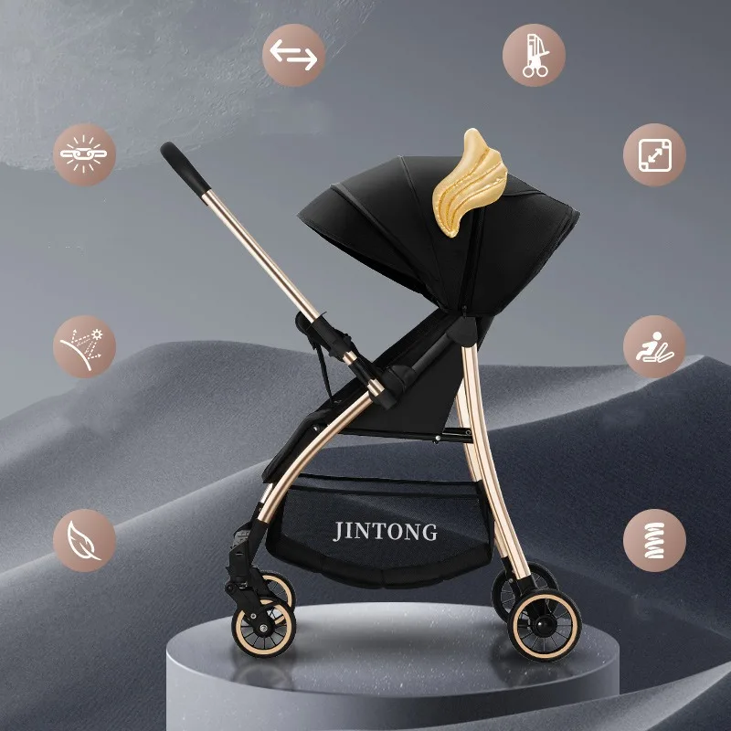 Baby Portable Stroller Stroller Light Stroller One-button Travel Portable Pram Infant Trolley Folding High-view Stroller Baby