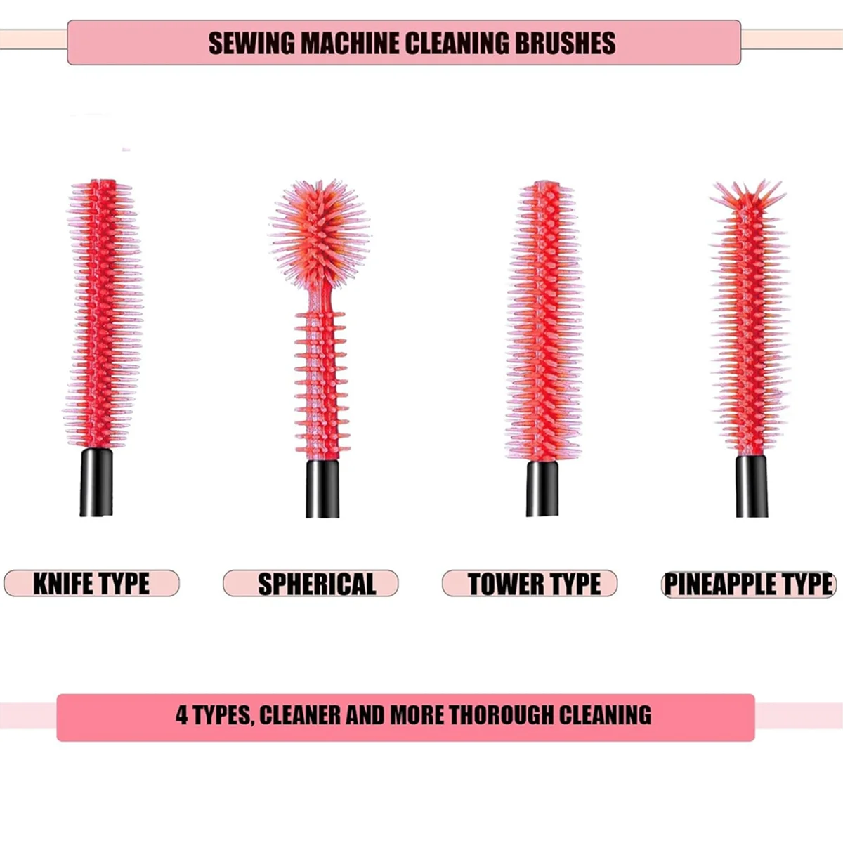 20 Pcs Cranny Sewing Machine Cleaning Brushes, Reusable Silicone Dense Bristles Cleaning Brushes for Sewing Machine