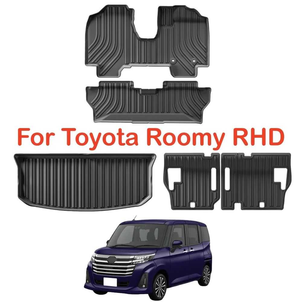 

Для Toyota Roomy RHD 2016-2024 годов, 1-й и 2-й ряд, напольные коврики, коврик в багажник, 3D всепогодные защитные напольные вкладыши, газовый автомобиль