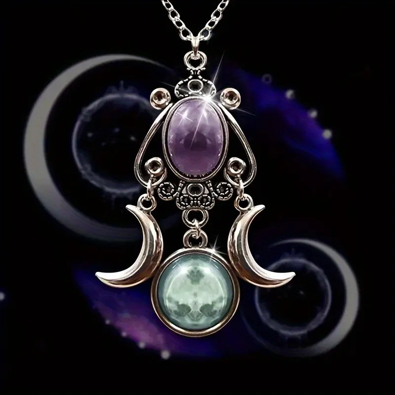 

Fashion Celestial Punk Style Hollow Pendant Sun Moon Ethnic Style Necklace Holiday Gift Jewelry