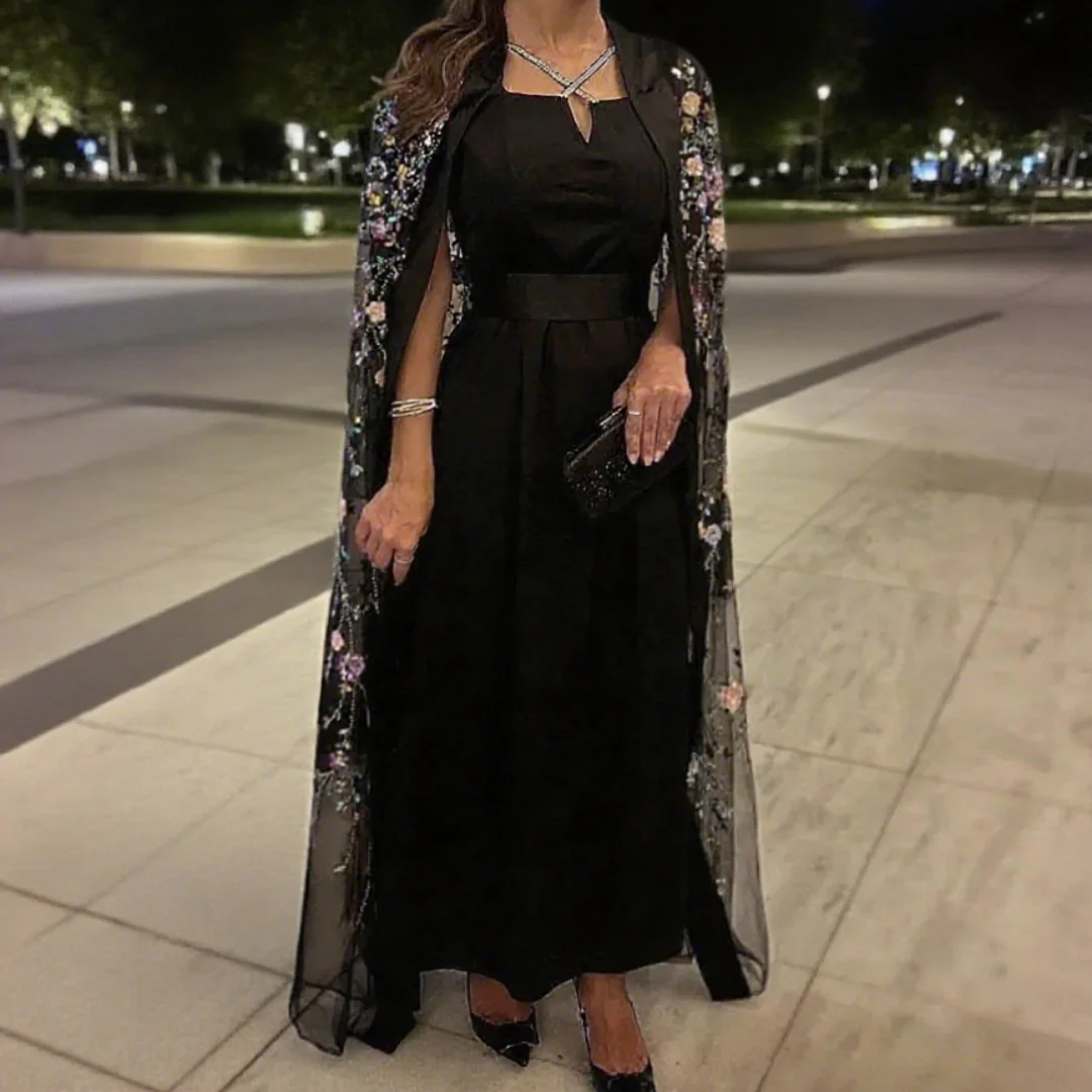 

Customized appliqués with V-neck and floor-length mermaid design Formal Evening Dresses Birthday Party Prom Gowns
