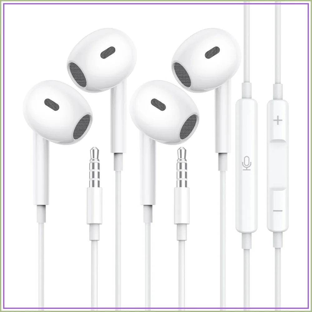 Wired Earbuds, Clear Calls & No Noise 3.5mm Headphones with Microphone HiFi Stereo for iPhone Samsung Android