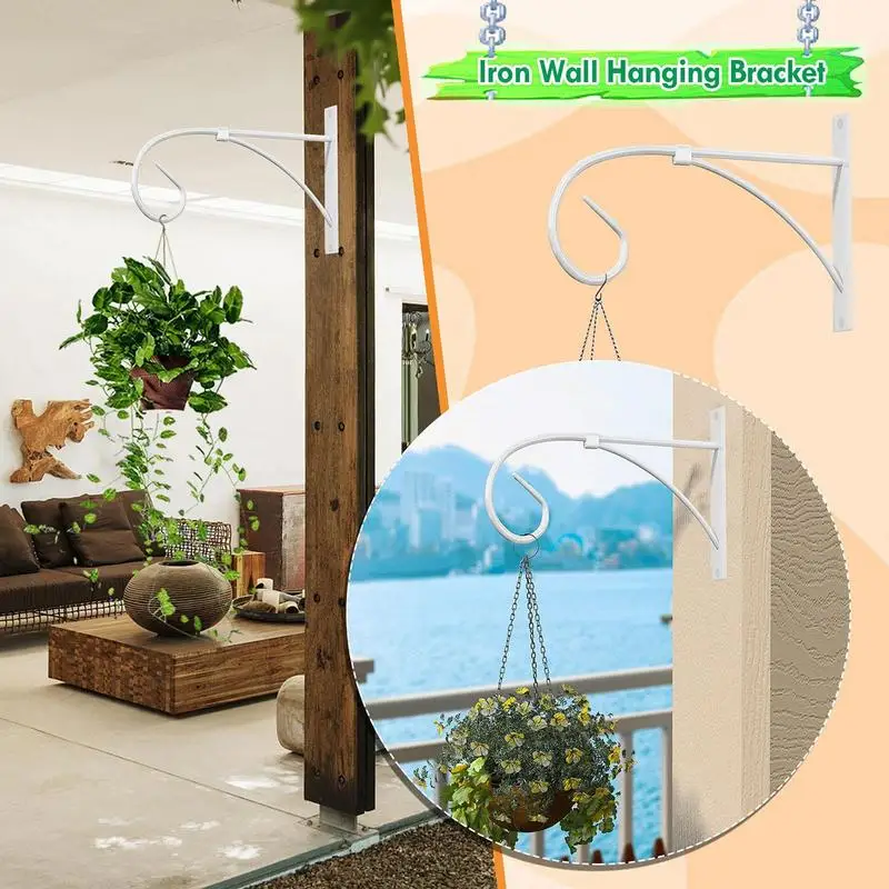Wall Plant Hangers Indoor 10in Cast Iron Metal Plant Hooks Vintage Wall Hooks Stable Indoor Plant Decoration For Pot Wind Chime image 3