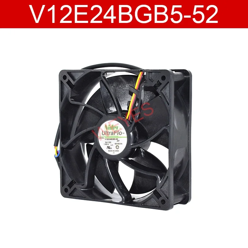 New For Nidec V12E24BGB5-52  DC 24V 1.40A 120x120x38mm 3-wire Server Square Fan Cooler
