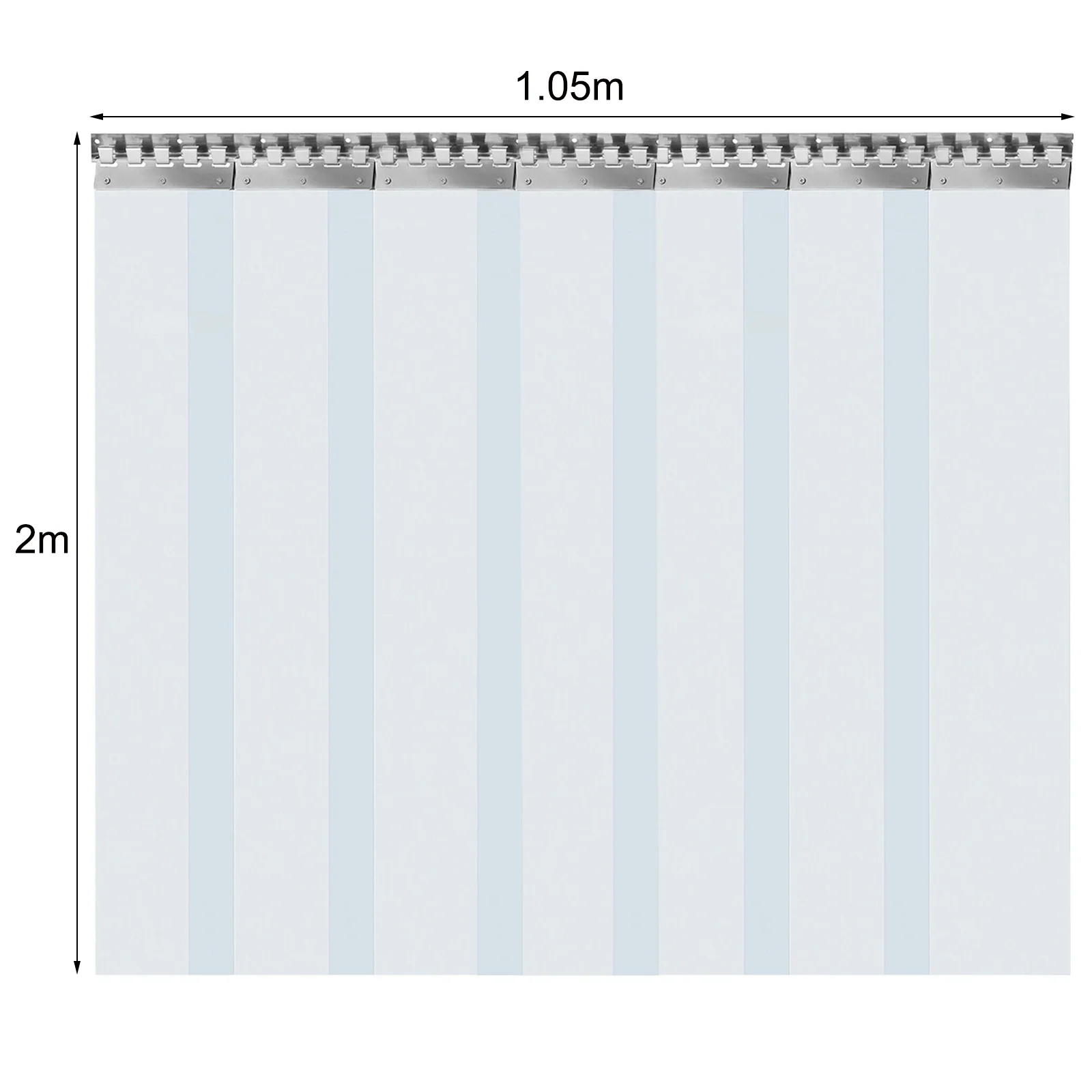 7x PVC Strip Curtain Vinyl Door Strips 2mmx18x200cm Vinyl Door Curtain 7 Strips for Porch/Balcony