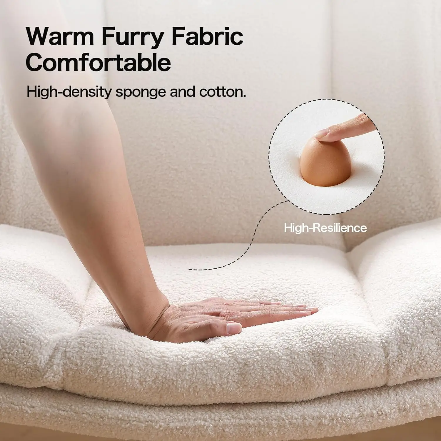 Sedia incrociata con ruote, sedia da scrivania pelosa senza braccioli, comoda sedia da ufficio con gambe incrociate e sedile largo, elegante C regolabile in altezza