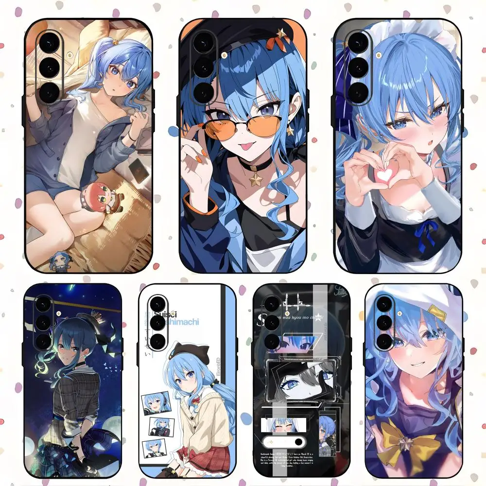 Coque de téléphone Hot Hoshimachi Suisei Singer pour Samsung Galaxy S26 S25 S24 S23 S22 S21 Plus Ultra Note20, souple, noire