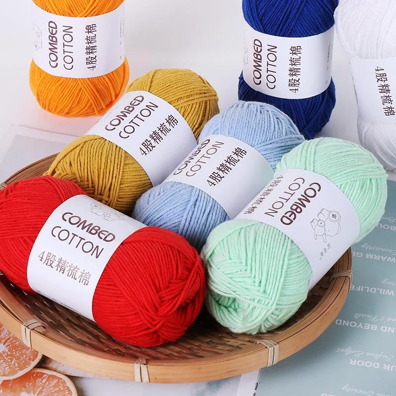 50g/pc 4ply Crochet Yarn Milk Cotton Knitting Yarn Soft Warm Yarn for Hand Knitting Supplies Crochet Threads