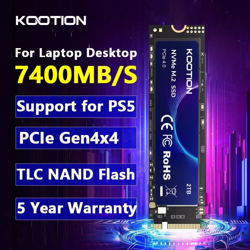 KOOTION X16Plus SSD NVMe M2 1TB 2TB 512GB Internal Solid State Hard Disk PCIe 4.0x4 2280 SSD M.2 Drive for PS5 Laptop PC