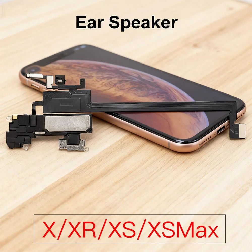 Ear Speaker With Flex Cable For iPhone X XR XS Max Earpiece Include Microphone Light Sensor Replacement