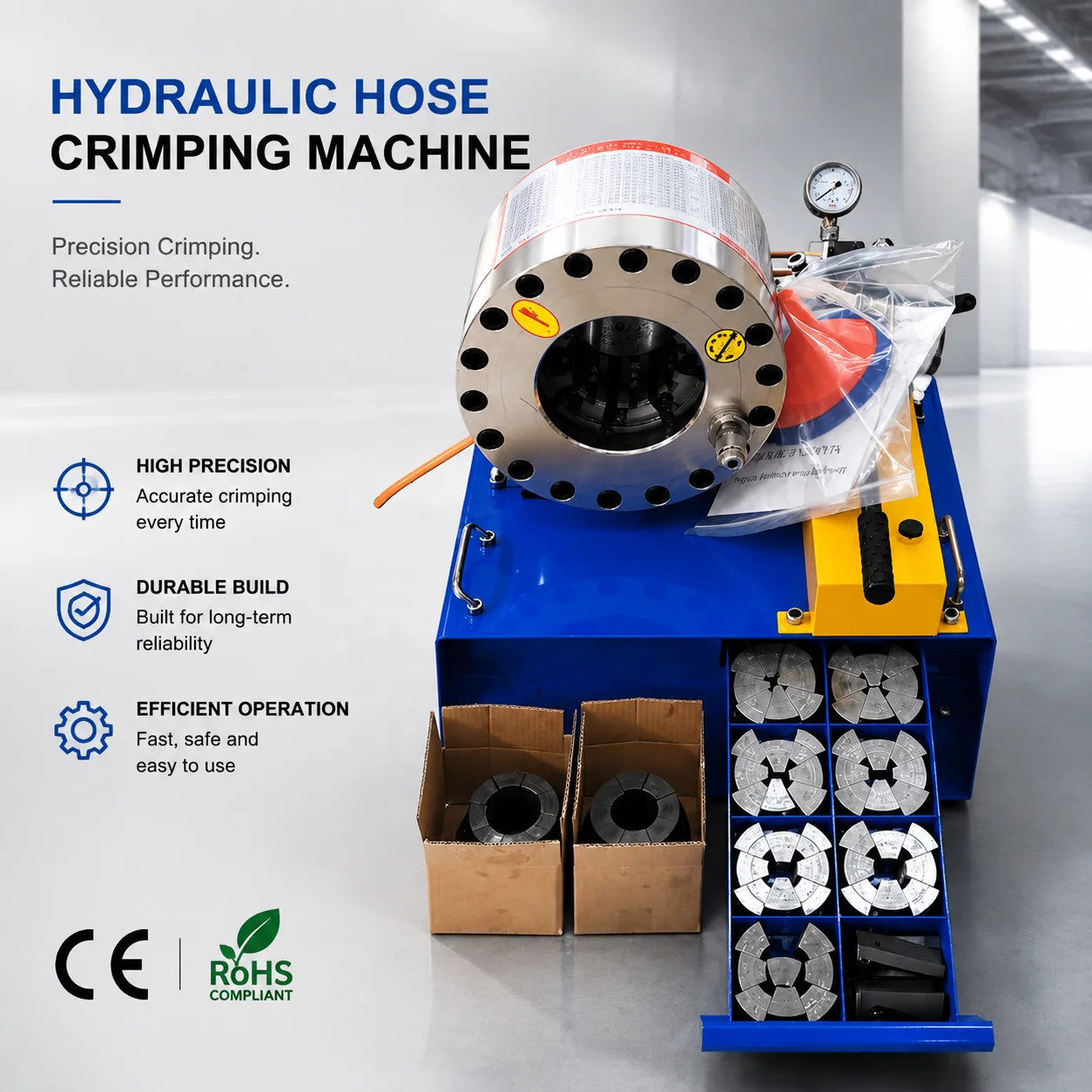 Engineering Machinery Hose Crimping Machine Hose Locking Equipment for Non-electrical Operation Lightweight and Compact
