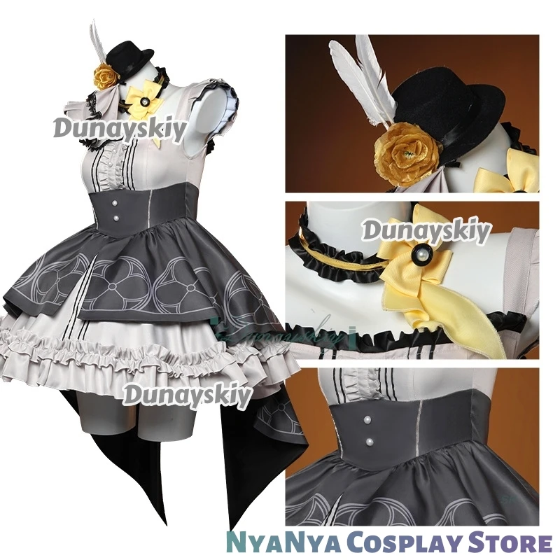 Iochi Mari Косплей 코스 Luar Парик Лолита Платье Ушной Наряд Костюм Игра Синий Архив Хэллоуин Вечеринка Униформа Для Женщин Одежда Для Девочек