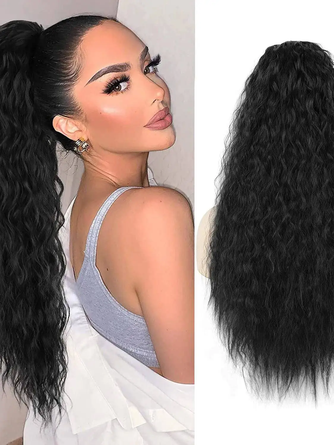 24-inch-synthetic-hair-afro-braid-tail-extensions-hairpiece-durable-easy-to-wear-and-maintain-hair-accessory-from-china